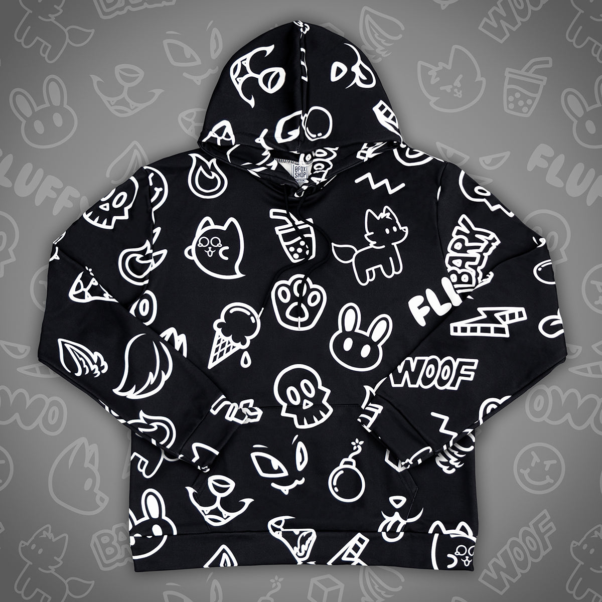 INVERSE DOODLE HOODIE – 0 Fox Shop