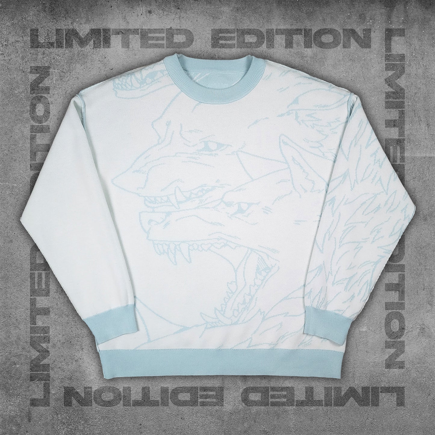 LIMITED EDITION ICE WOLF PACK REVERSIBLE SWEATER