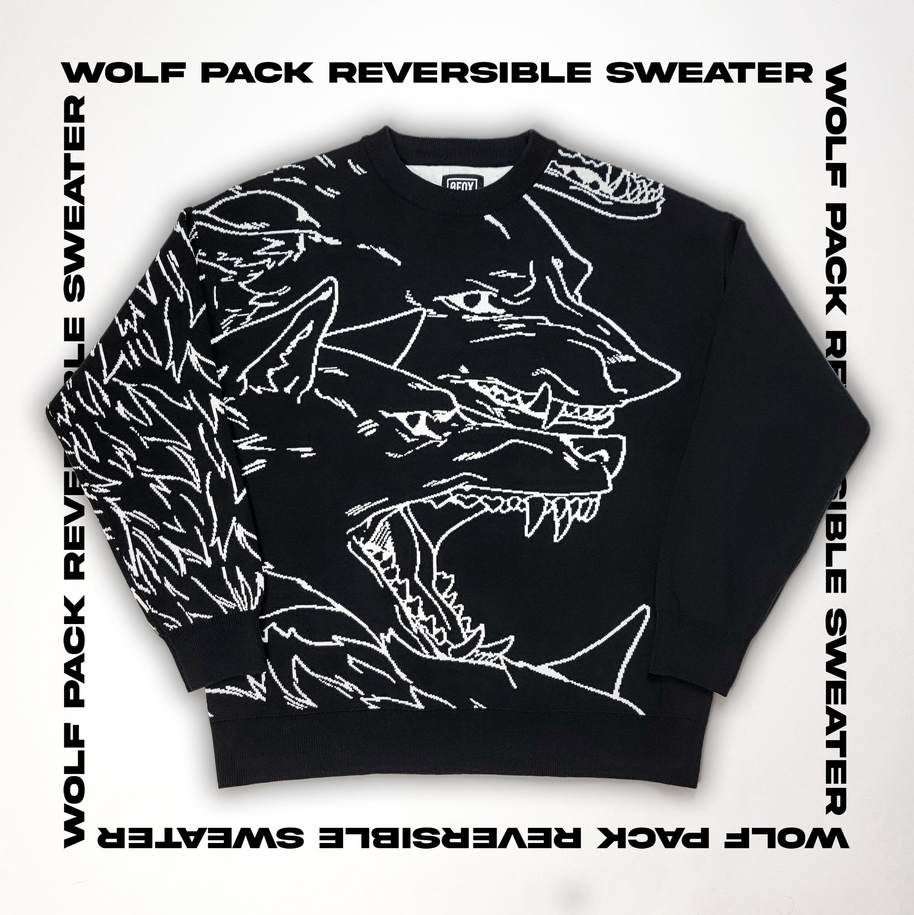 WOLF PACK REVERSIBLE SWEATER – 0 Fox Shop WOLF PACK REVERSIBLE SWEATER – 0 Fox Shop