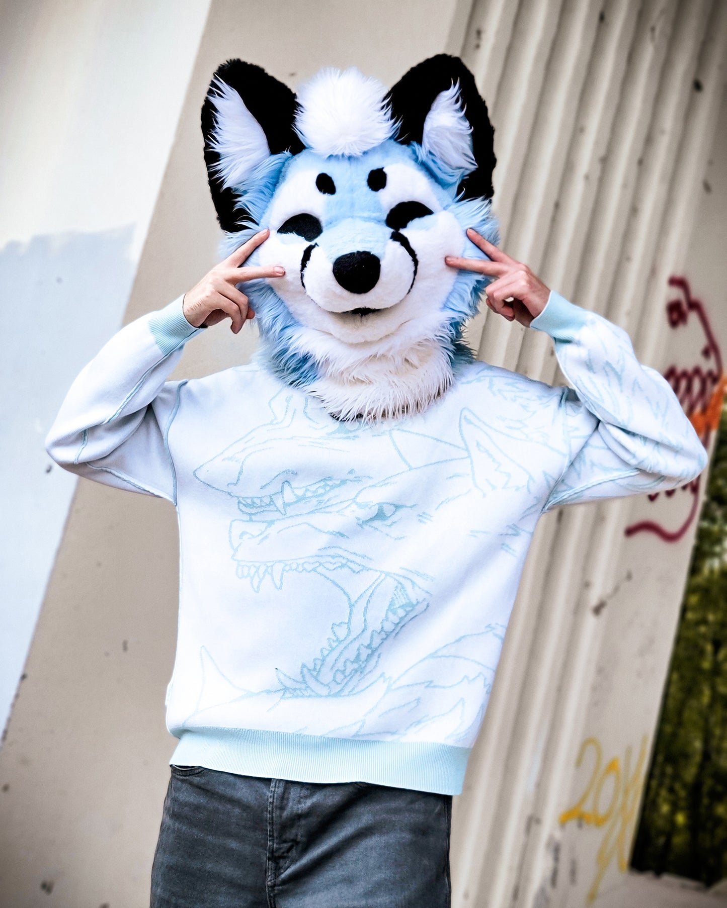 LIMITED EDITION ICE WOLF PACK REVERSIBLE SWEATER