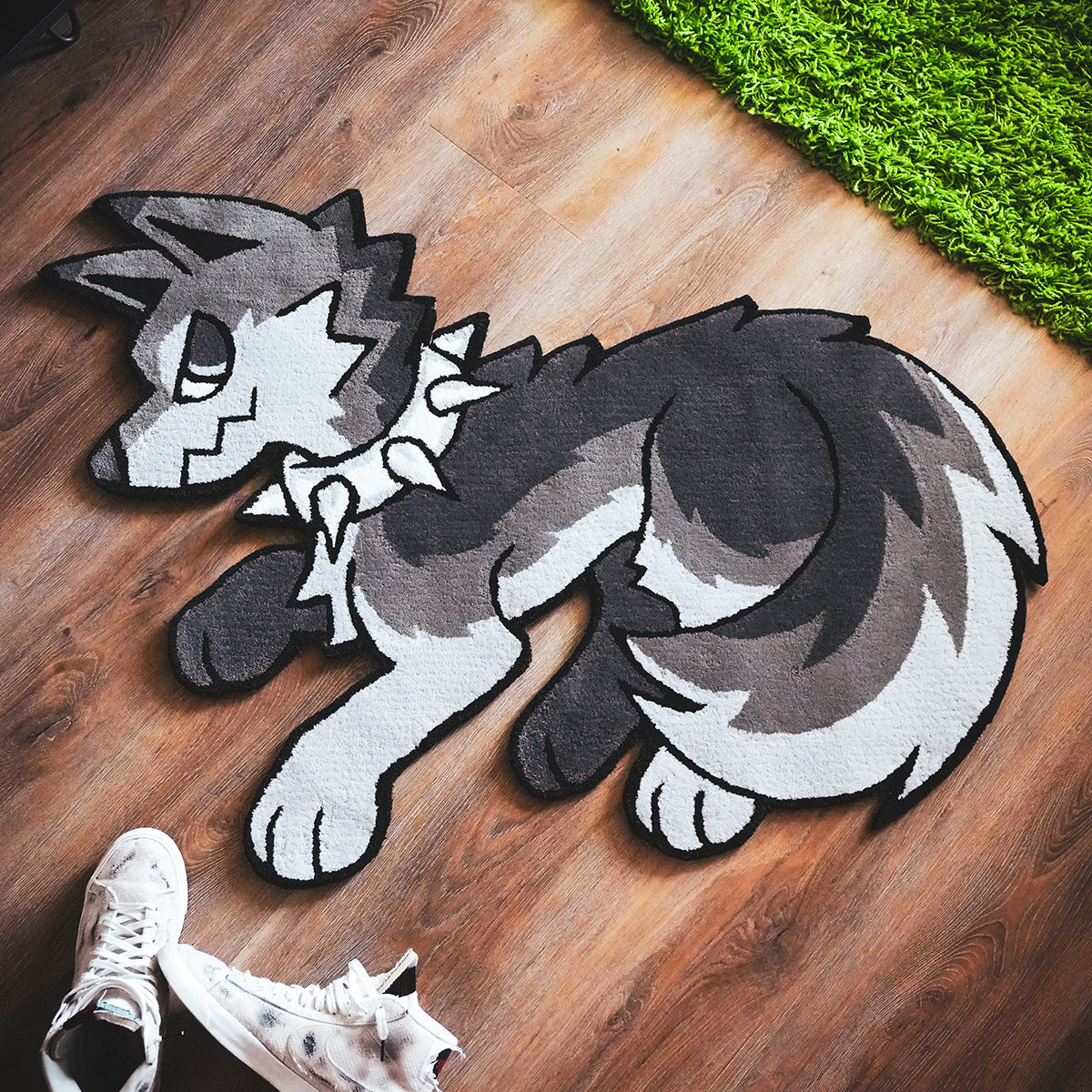 GREY WOLF TUFTED ACCENT RUG – 0 Fox Shop