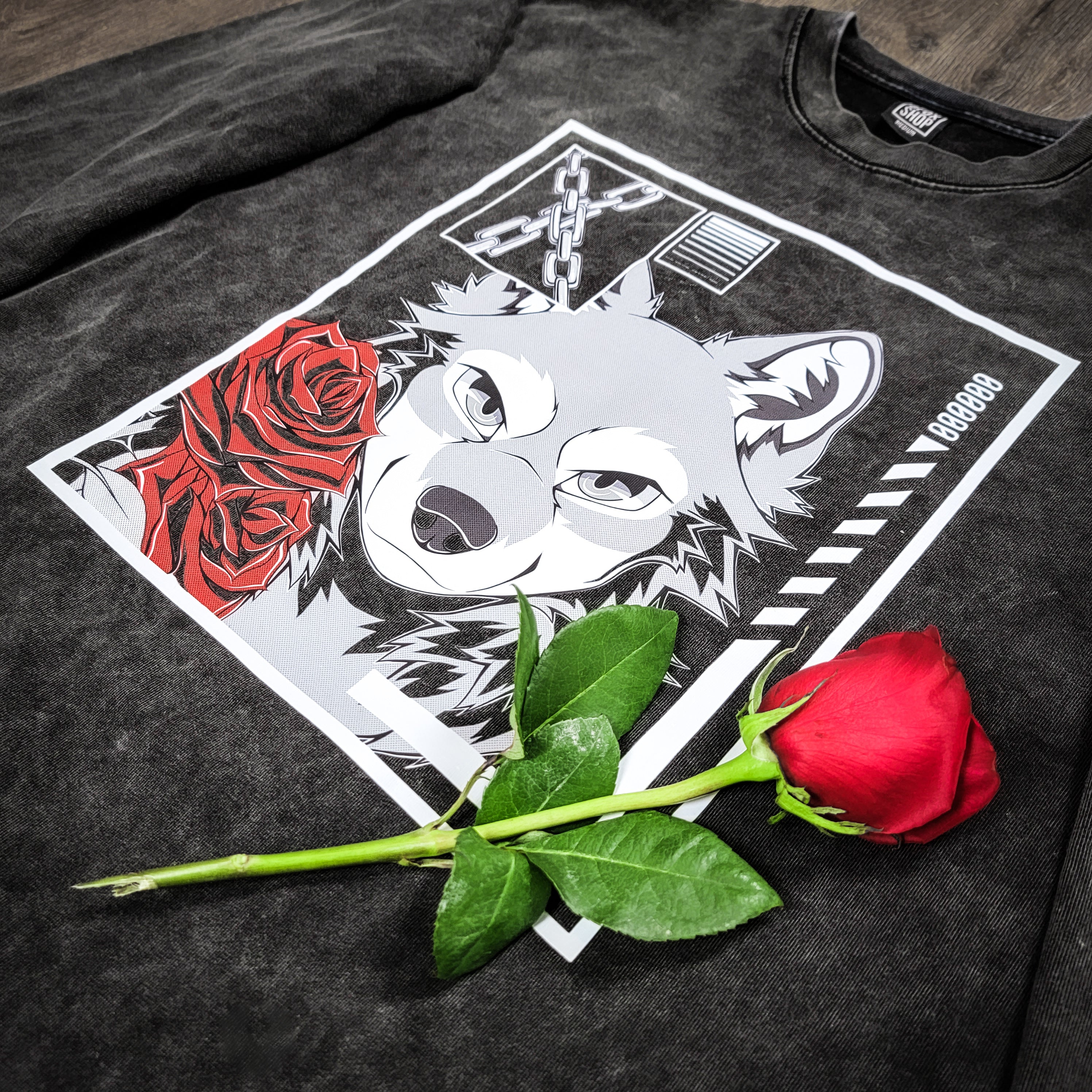 WOLF ROSE LONG SLEEVE T-SHIRT – 0 Fox Shop