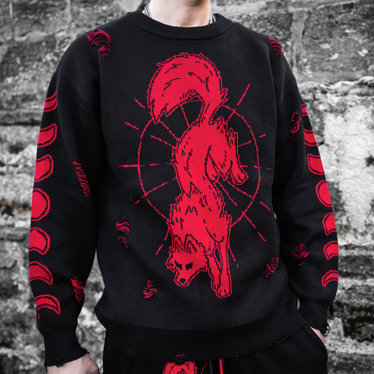 BLOOD MOON REVERSIBLE FOREST KING SWEATER (LIMITED EDITION)
