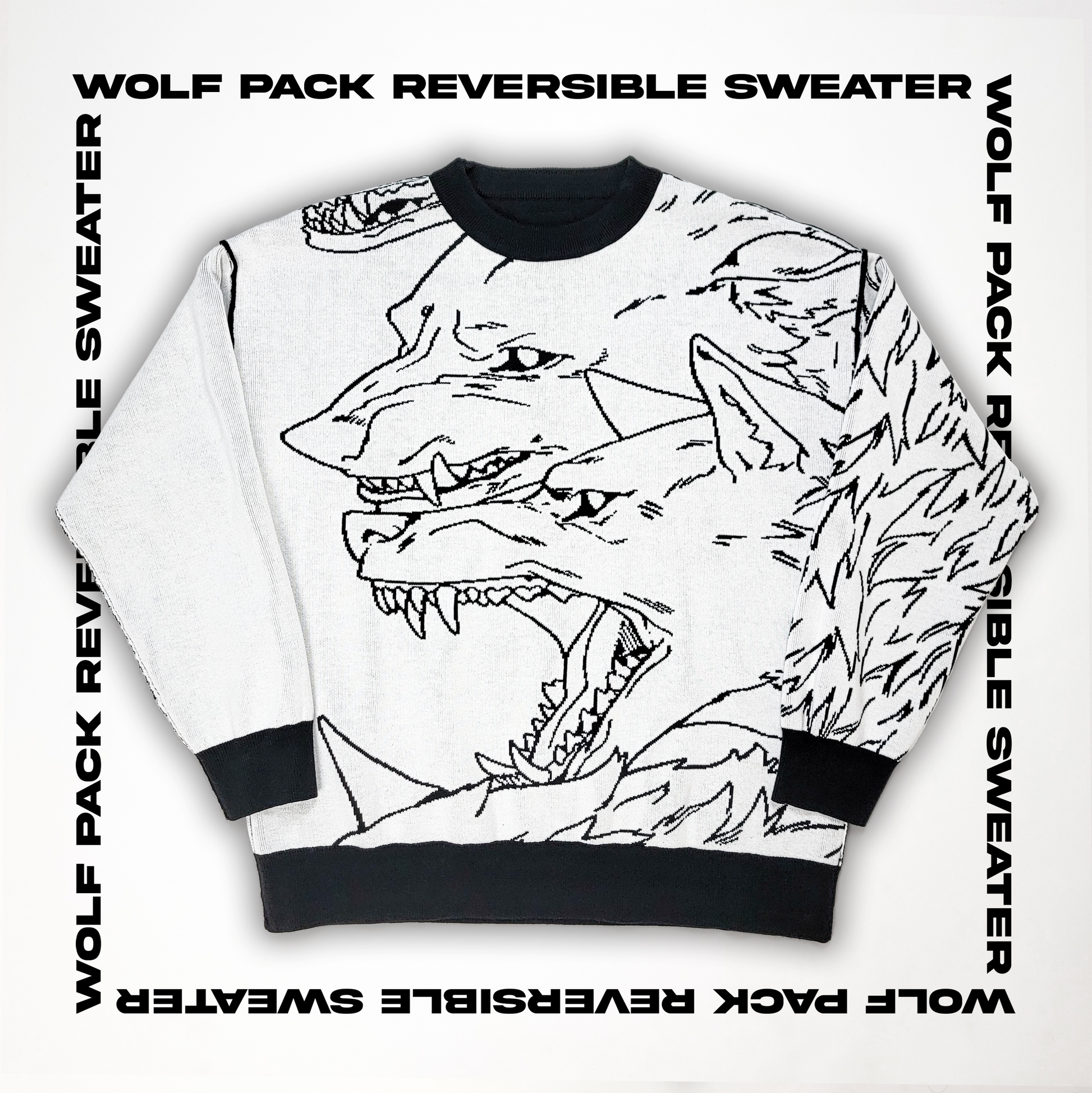 WOLF PACK REVERSIBLE SWEATER – 0 Fox Shop WOLF PACK REVERSIBLE SWEATER – 0 Fox Shop