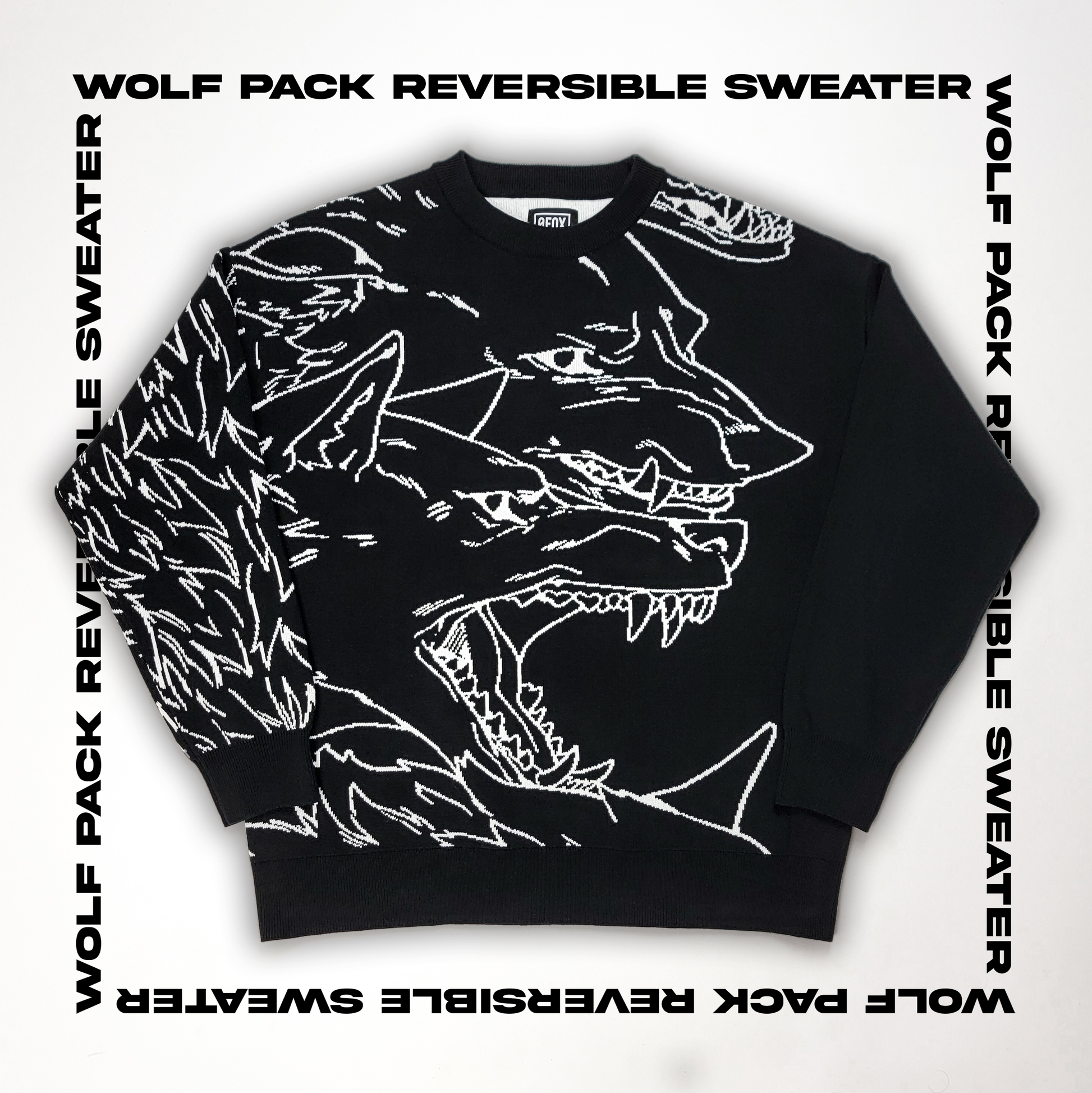 WOLF PACK REVERSIBLE SWEATER – 0 Fox Shop WOLF PACK REVERSIBLE SWEATER – 0 Fox Shop