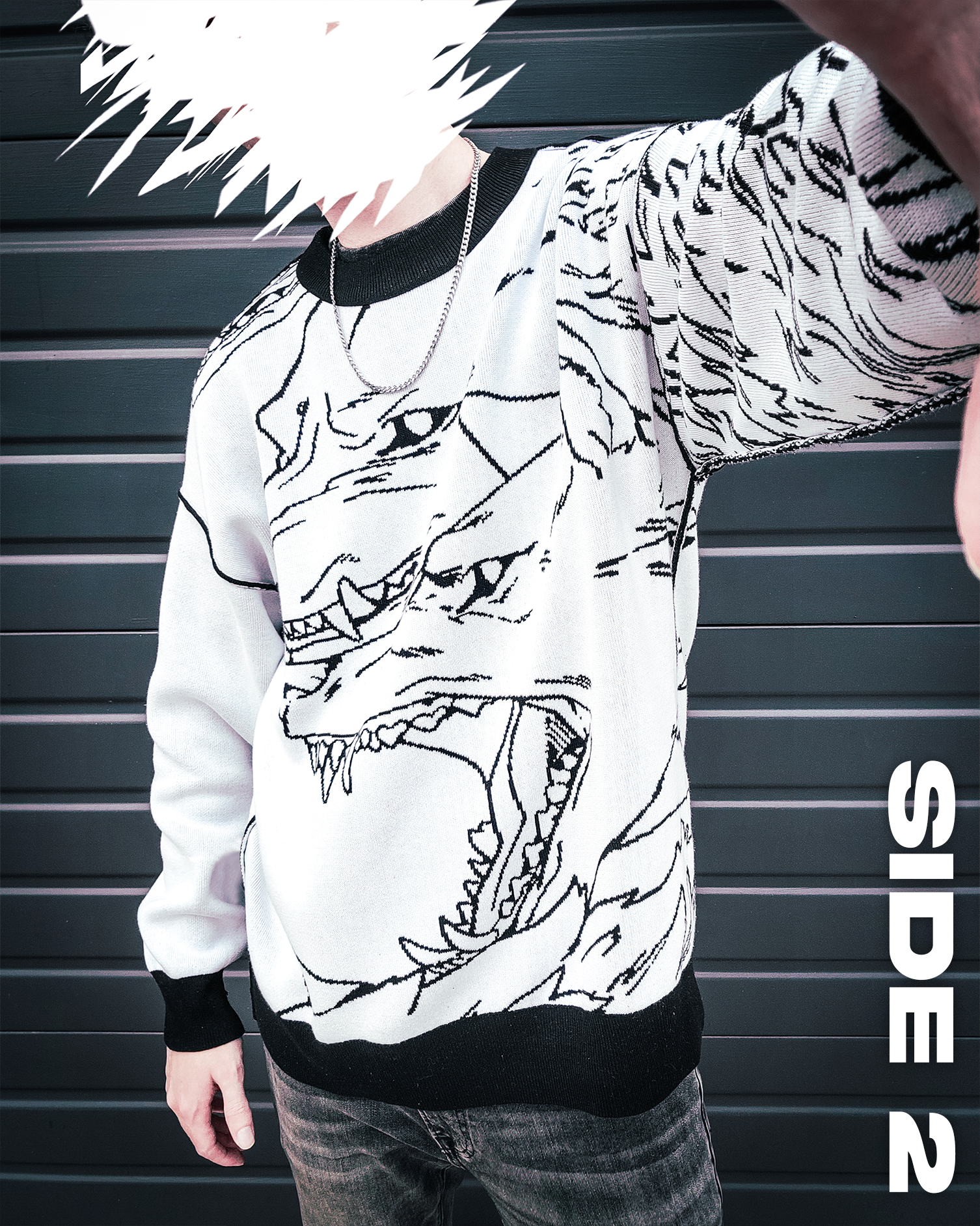 WOLF PACK REVERSIBLE SWEATER – 0 Fox Shop WOLF PACK REVERSIBLE SWEATER – 0 Fox Shop